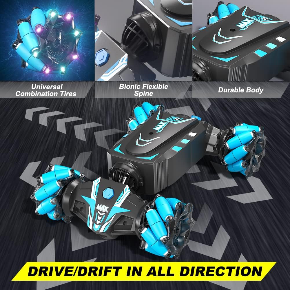 Hand Controlled Gesture RC Stunt Car – 4WD Remote Control Spray Car – 360° Double-Sided Rotation – Lights Music Off-Road Vehicle - PuriLite