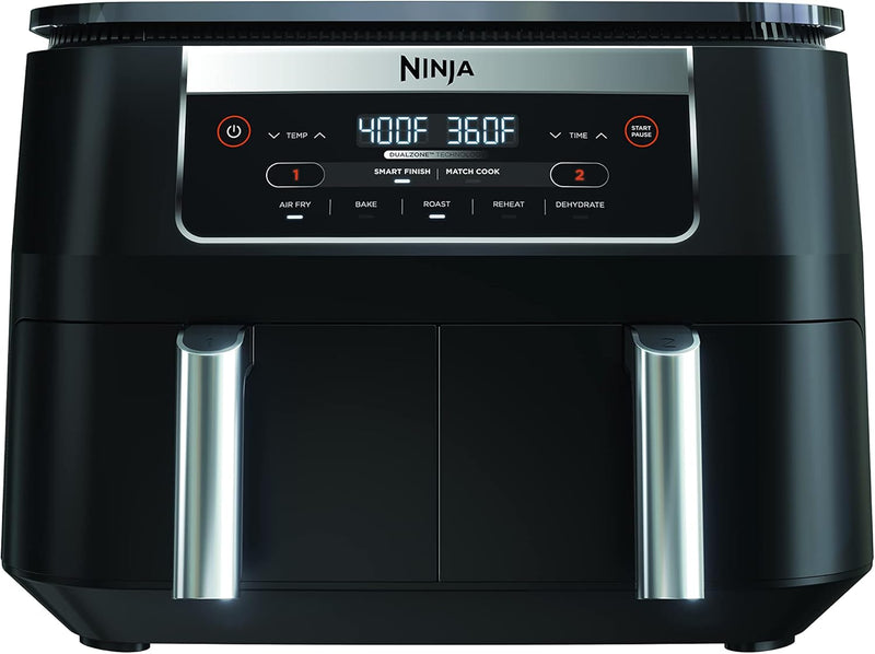 Ninja Foodi DZ090C 5-in-1, 6-qt. 2-Basket Air Fryer with DualZone Technology, Black