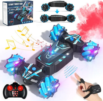 Hand Controlled Gesture RC Stunt Car – 4WD Remote Control Spray Car – 360° Double-Sided Rotation – Lights Music Off-Road Vehicle - PuriLite