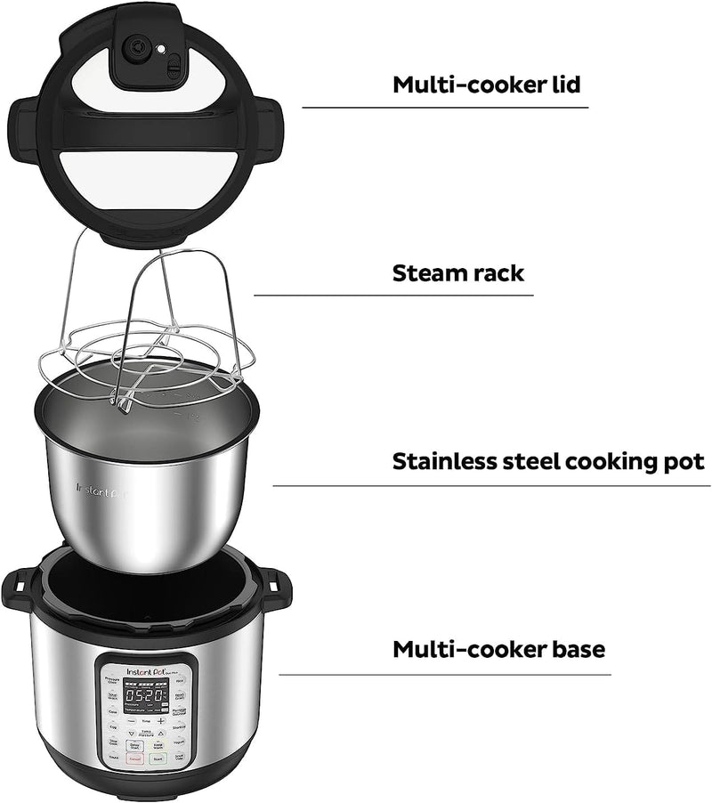 Instant Pot Duo Plus 6 Quart 9-in-1 Electric Pressure Cooker, Slow Cooker, Rice Cooker, Steamer, Sauté, Yogurt Maker, Warmer & Sterilizer, 15 One-Touch Programs,Stainless Steel/Black