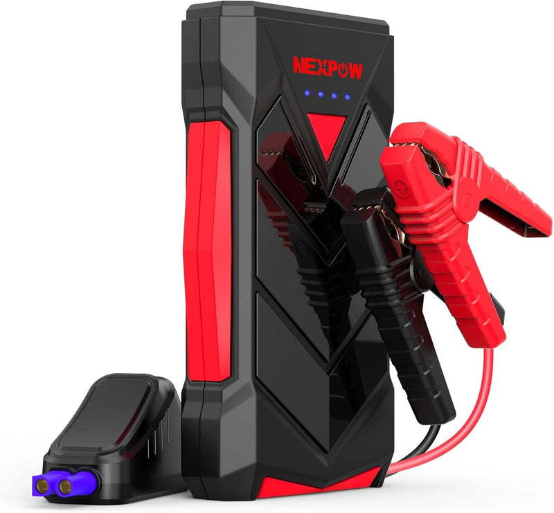 NEXPOW Portable Jump Starter,12V Car Battery Jump Starter Power Pack with USB Quick Charge (Up to 7L Gas or 5.5L Diesel Engine) Battery Booster with Built-in LED Light