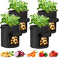 Potato Grow Bags 10 Gallon 4 Pack Fabric Pots Thickened Nonwoven Grow Bags with Reinforced Handles Garden Planting Bags for Tomato Vegetables Fruits Garden Pots Outdoor Indoor(14" Dia x 18" H)