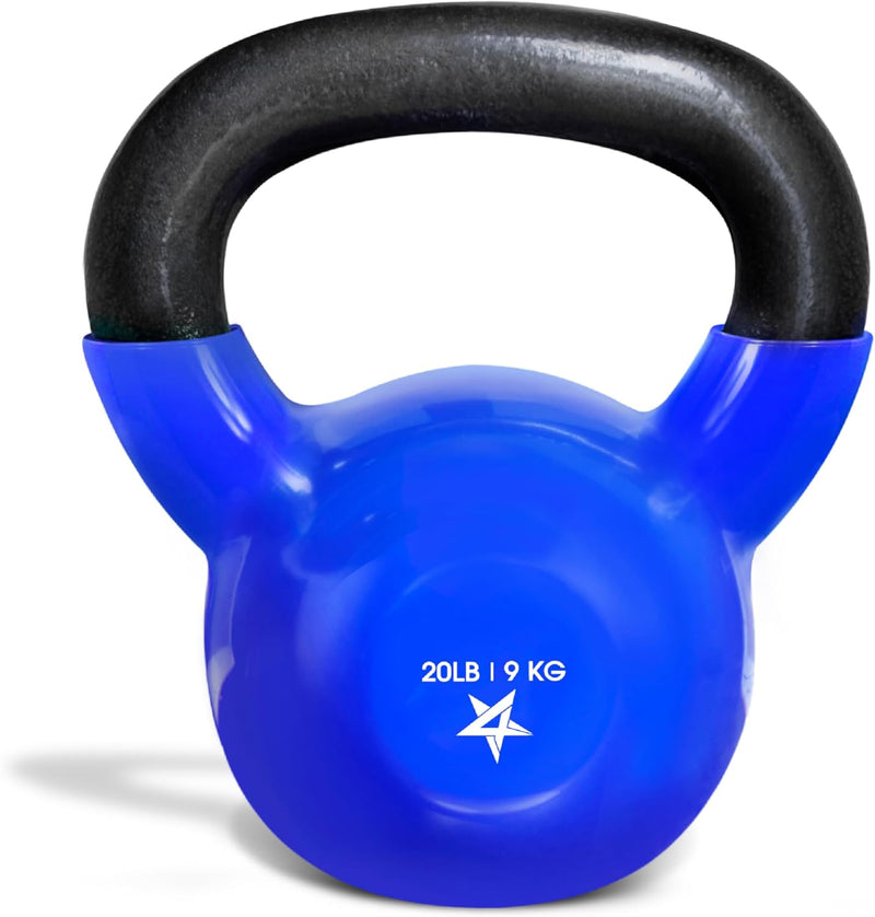 Yes4All Vinyl Coated Kettlebell Weights, Weight Available: 5, 10, 15, 20, 25, 30, 35, 40, 45, 50 Lb - Strength Training Kettlebells for Weightlifting, Conditioning, Strength & Core Training