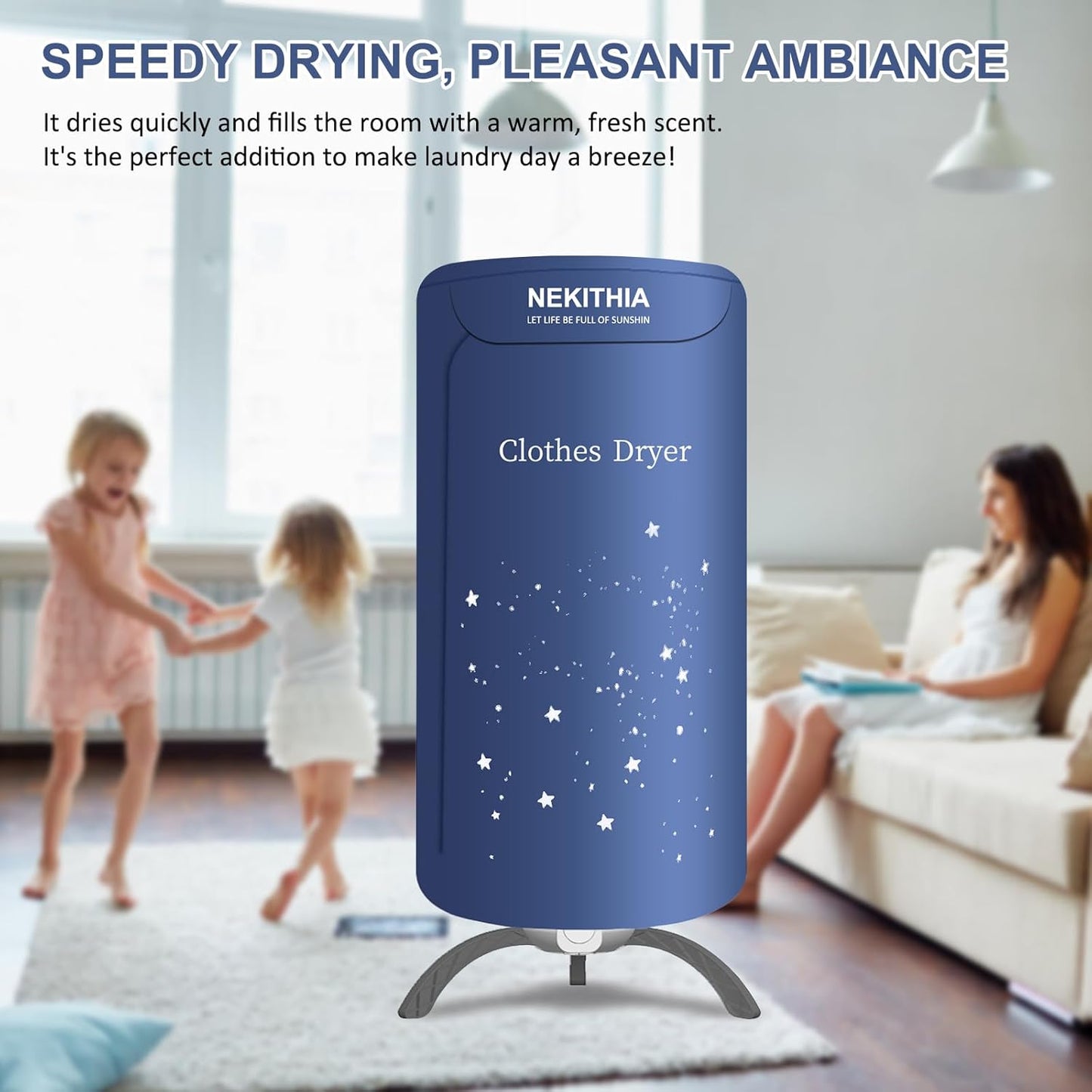 Portable Clothes Dryer Upgraded to Quickly Dry A Large Number of Clothes and Shoes. Travel Mini 900w Dryer Machine, Compact Portable Dryer for Family, Apartment, RV and Travel