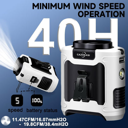 10000mAh Waist Clip Fan Wearable Fan Portable Personal Body Powerful Upto 40H Cooling and Heatstroke Prevention (10000mAh / White and Black)