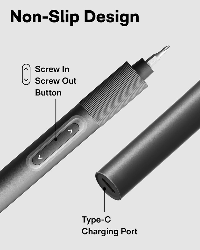 HOTO Electric Precision Screwdriver, 25-in-1 Rechargeable Screwdriver Set, Cordless Mini Power Screwdriver with S2-Steel Bits, 1-Gear, Ideal for Phone/Glasses/Watches/Laptop