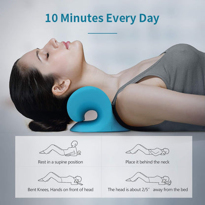 Neck and Shoulder Relaxer, Cervical Traction Device for TMJ Pain Relief and Cervical Spine Alignment, Chiropractic Pillow