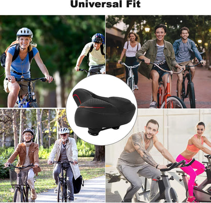 TONBUX Oversized Bike Seat for Men Women Comfort,Wide Bike Seat Cushion Replacement, Breathable Corfortable Bicycle Seat Saddle Compatible with Peloton/Exercise/Stationary/Electric/Cruiser Bikes