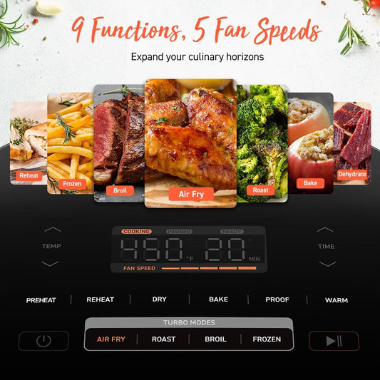 COSORI Air Fryer 6 QT TurboBlaze Technology, 9-in-1 Airfryer Oven, Crispy Results in Just Minutes, 130+ Recipes, Compact, Nonstick Basket, Dishwasher Safe, Dark Gray, DC601 - PuriLite