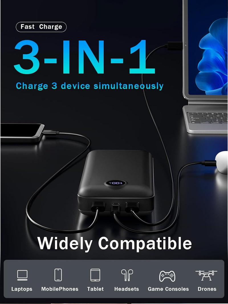 Power Bank Fast Charging 50000mAh 22.5W Portable Charger USB C Quick Charge with 3 Outputs & 2 Inputs LED Display Huge Capacity External Battery Pack for iPhone, Samsung, iPad etc