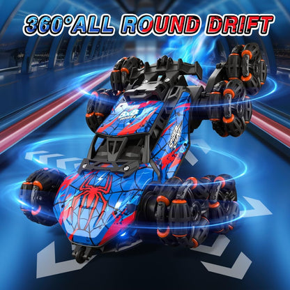 8WD Gesture Sensing RC Stunt Car – Spider Hand Controlled Remote Control Car – Double-Sided Climbing Drift Toy with Spray Lights Music – 2.4GHz Off-Road RC Car for Kids Ages 6–13 - PuriLite