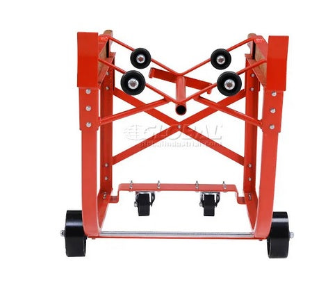Global Industrial™ Heavy Duty Rotating Drum Cradle with Wood Handles & Steel Wheels