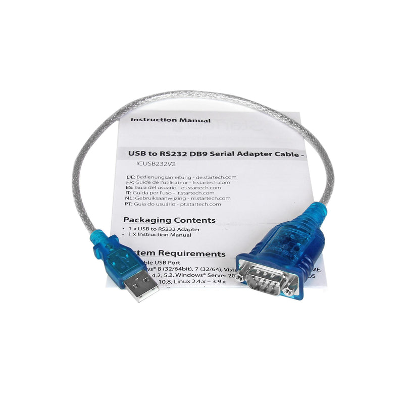 17in (43cm) 1-Port USB to RS232 DB9 Serial Adapter Cable, USB to Serial Adapter Cable - M/M