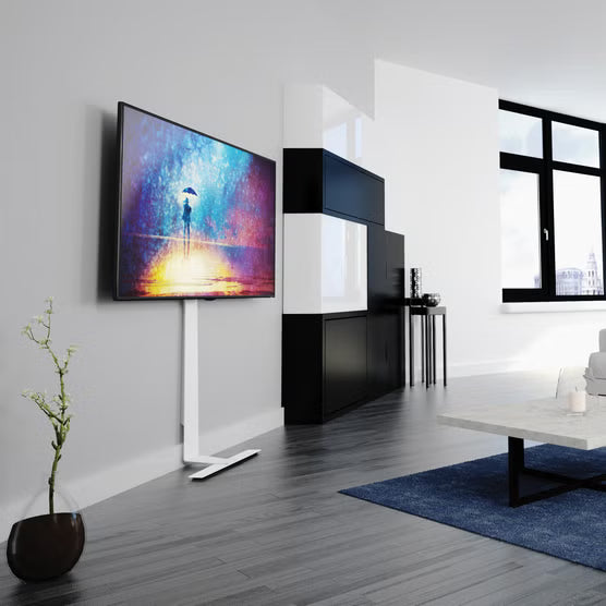 AVF Against the Wall TV Floor Stand for TVs up to 80" - White