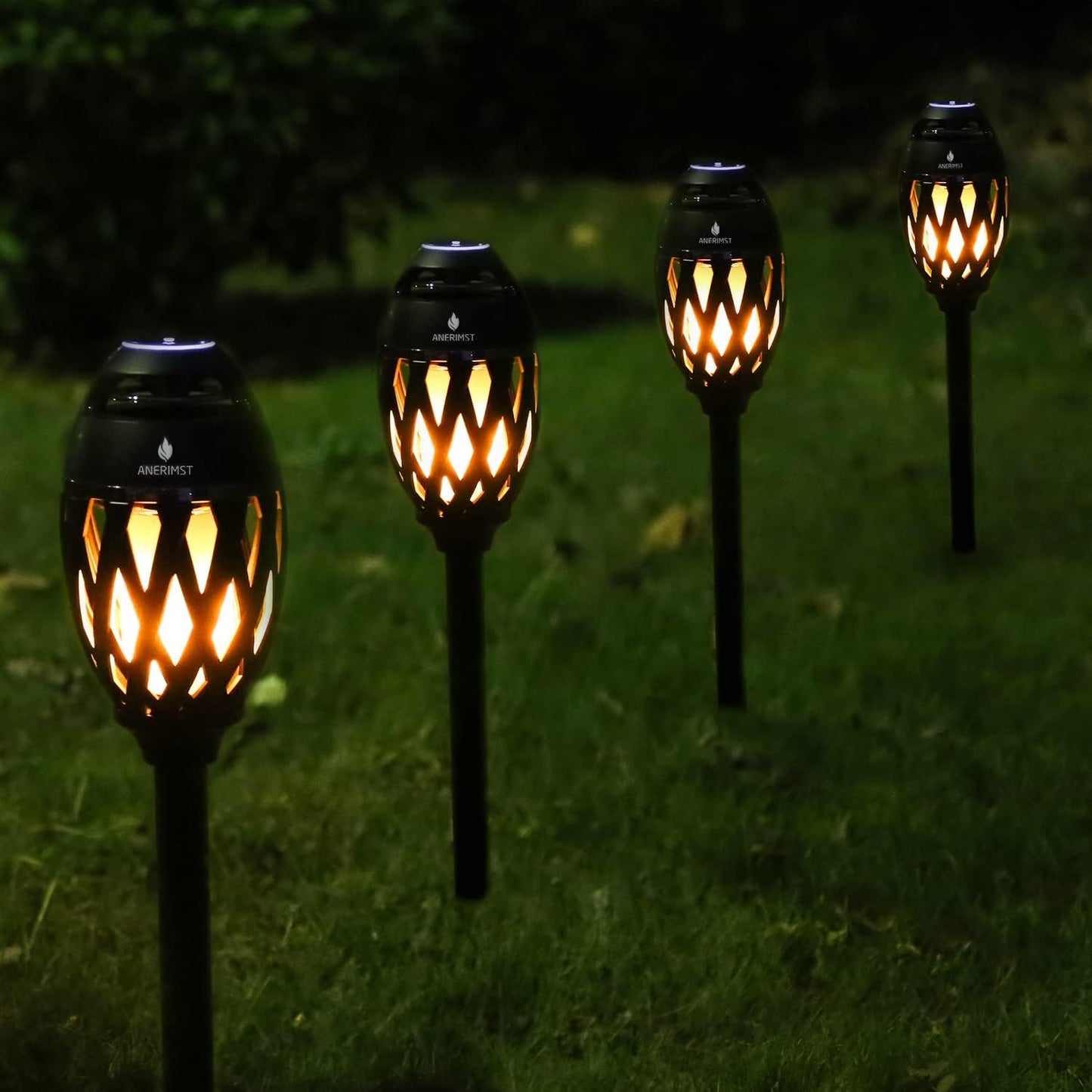 Outdoor Bluetooth Speakers with Flame Torch Light – Waterproof Wireless LED Flame Speakers – Loud Bass Stereo Sound – Set of 2 - PuriLite