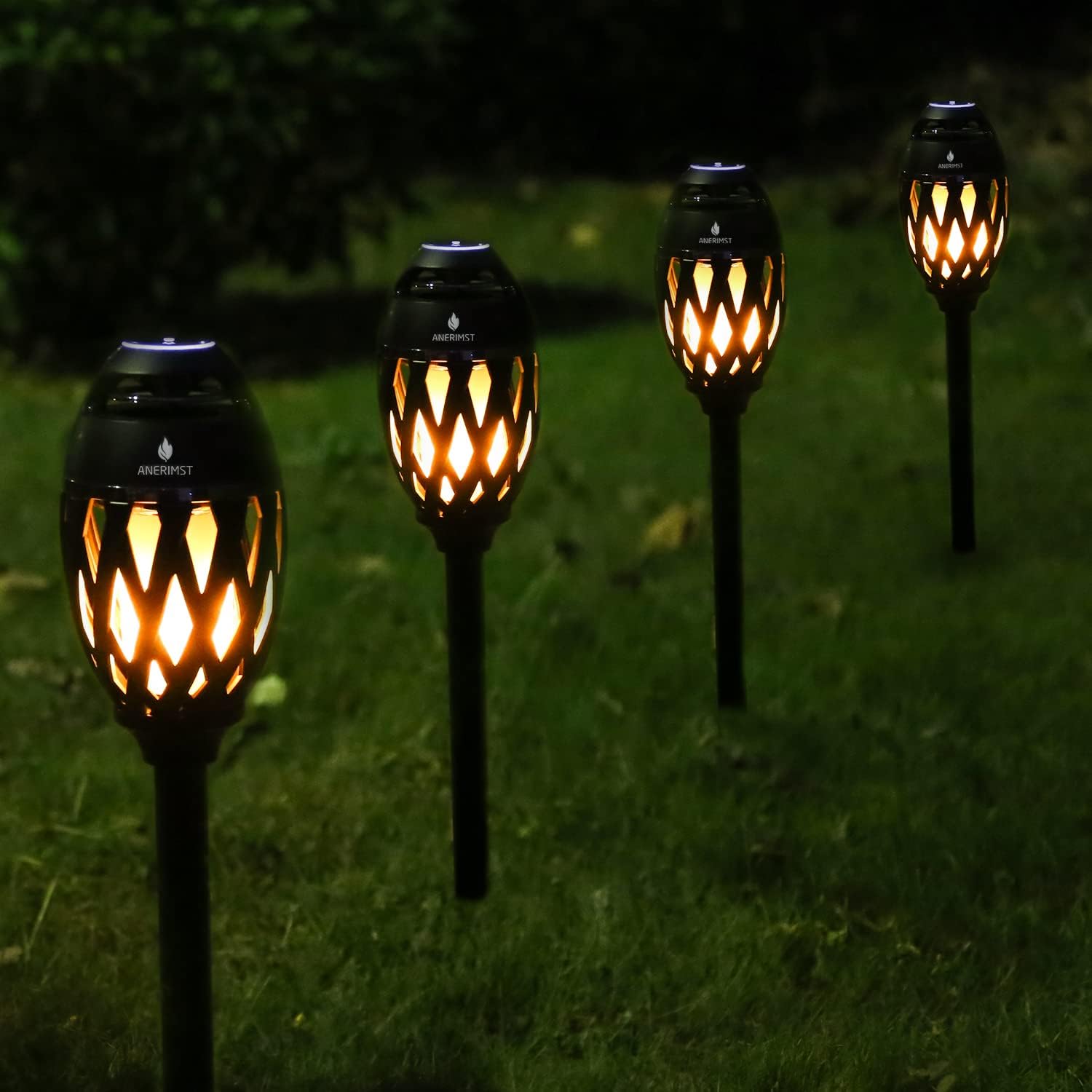 Outdoor Bluetooth Speakers with Flame Torch Light – Waterproof Wireless LED Flame Speakers – Loud Bass Stereo Sound – Set of 2 - PuriLite