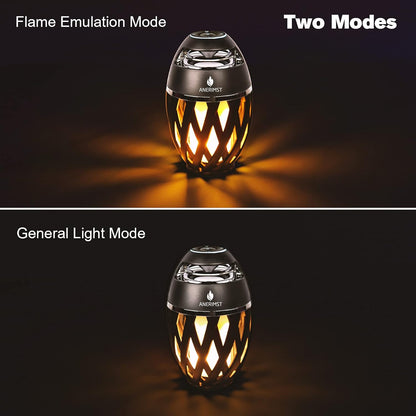 Outdoor Bluetooth Speakers with Flame Torch Light – Waterproof Wireless LED Flame Speakers – Loud Bass Stereo Sound – Set of 2 - PuriLite