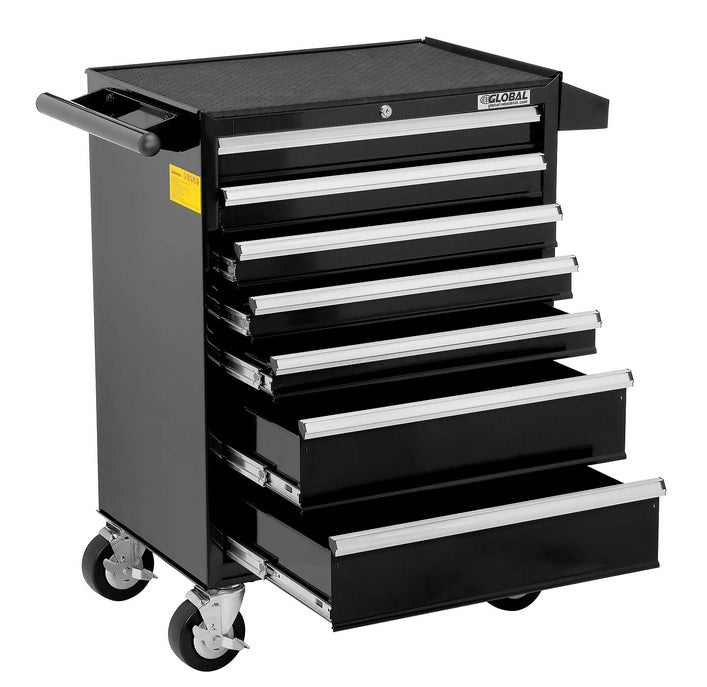 Global Industrial™ 26-3/8" x 18-1/8" x 37-13/16" 7 Drawer Black Roller Tool Cabinet