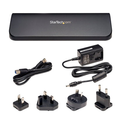 Dual Monitor USB 3.0 Laptop Docking Station with HDMI/DVI/VGA, 3x USB-A Hub, GbE, Audio, Universal Type-A Dock for Windows/macOS/ChromeOS - TAA Compliant