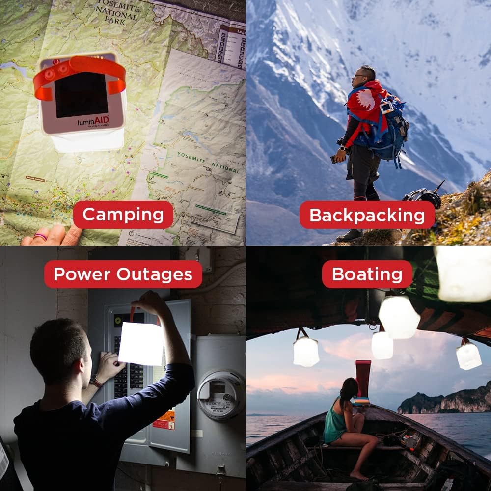 LuminAID PackLite Nova Solar Inflatable Lantern – USB Rechargeable Waterproof LED Light – Lightweight Collapsible Camping Emergency Lantern – 75 Lumens - PuriLite
