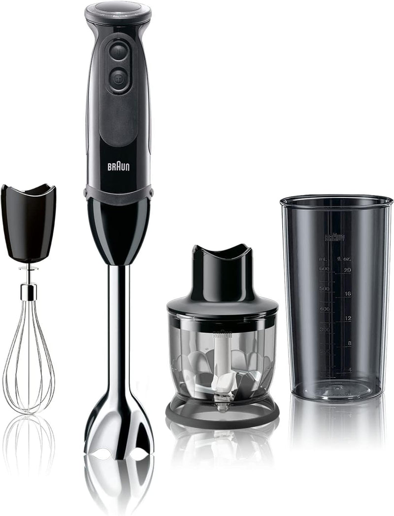 Braun MultiQuick 5 Vario Immersion Hand Blender - World's First Technology - Powerful 400 Watt Motor - Vario Speed - Includes Blending Wand, Beaker, Whisk and 1.5c Chopper, MQ5025BK, Black