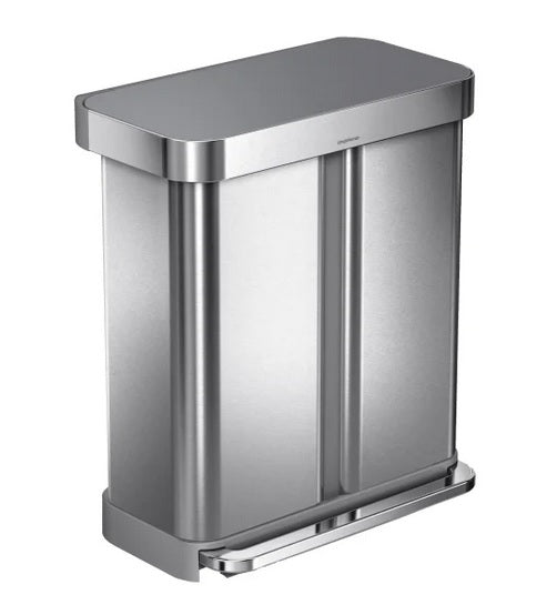 Simplehuman 58L Dual Compartment Step Can - PuriLite
