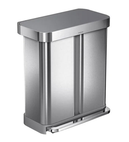 Simplehuman 58L Dual Compartment Step Can - PuriLite