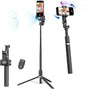 Auto Face Tracking Tripod 360° Rotation – Phone Stand Follow You for Video Recording, Selfie Stick Tripod with RGB Light & Remote Control (M2Pro Black) - PuriLite