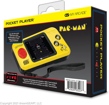 My Arcade Pac-Man Pocket Player Handheld Game Console – 3 Built-In Games (Pac-Man, PAC-Panic, PAC-Mania), 2.75” Full-Color Display, Retro Collectible with Speaker & Headphone Jack - PuriLite