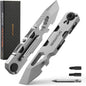 EDC Pry Bar Multitool 10-in-1 with Bi-Directional Ratchet Screwdriver, Magnetic Pen, Stainless Steel Pocket Tool for Everyday Carry, Camping, and Utility Use - PuriLite