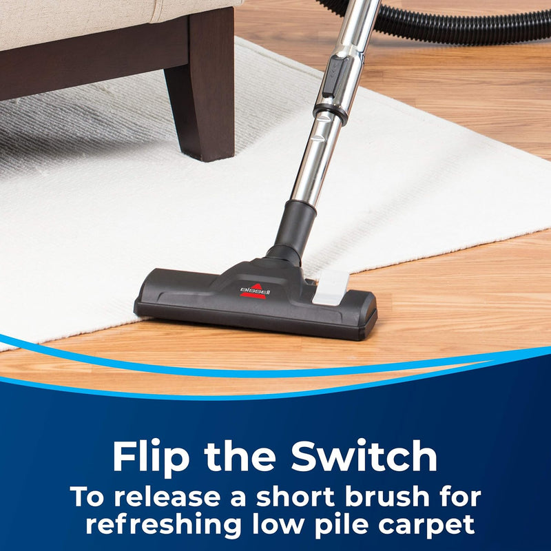 Bissell - Canister Vacuum Cleaner - Zing Bagless - Lightweight Compact - Straight Suction - Hard Floor and Low-Pile Carpet | 21565