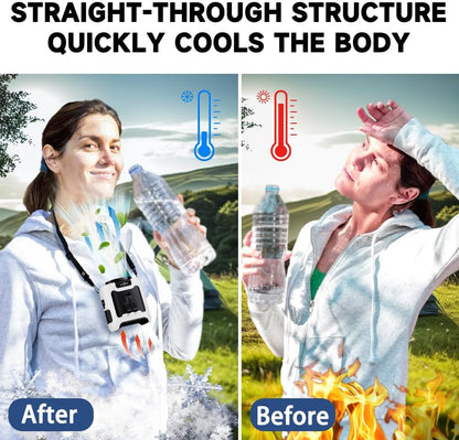 10000mAh Waist Clip Fan Wearable Fan Portable Personal Body Powerful Upto 40H Cooling and Heatstroke Prevention (10000mAh / White and Black)