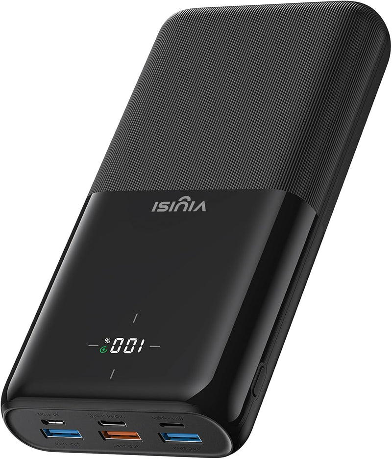 VIYISI Power Bank 30000mAh, 22.5W Fast Charging USB C Portable Charger with 4 Outputs & 3 Inputs, LED Display External Battery Pack for iPhone iPad Samsung Andriod Phones Travel Accessories -Black