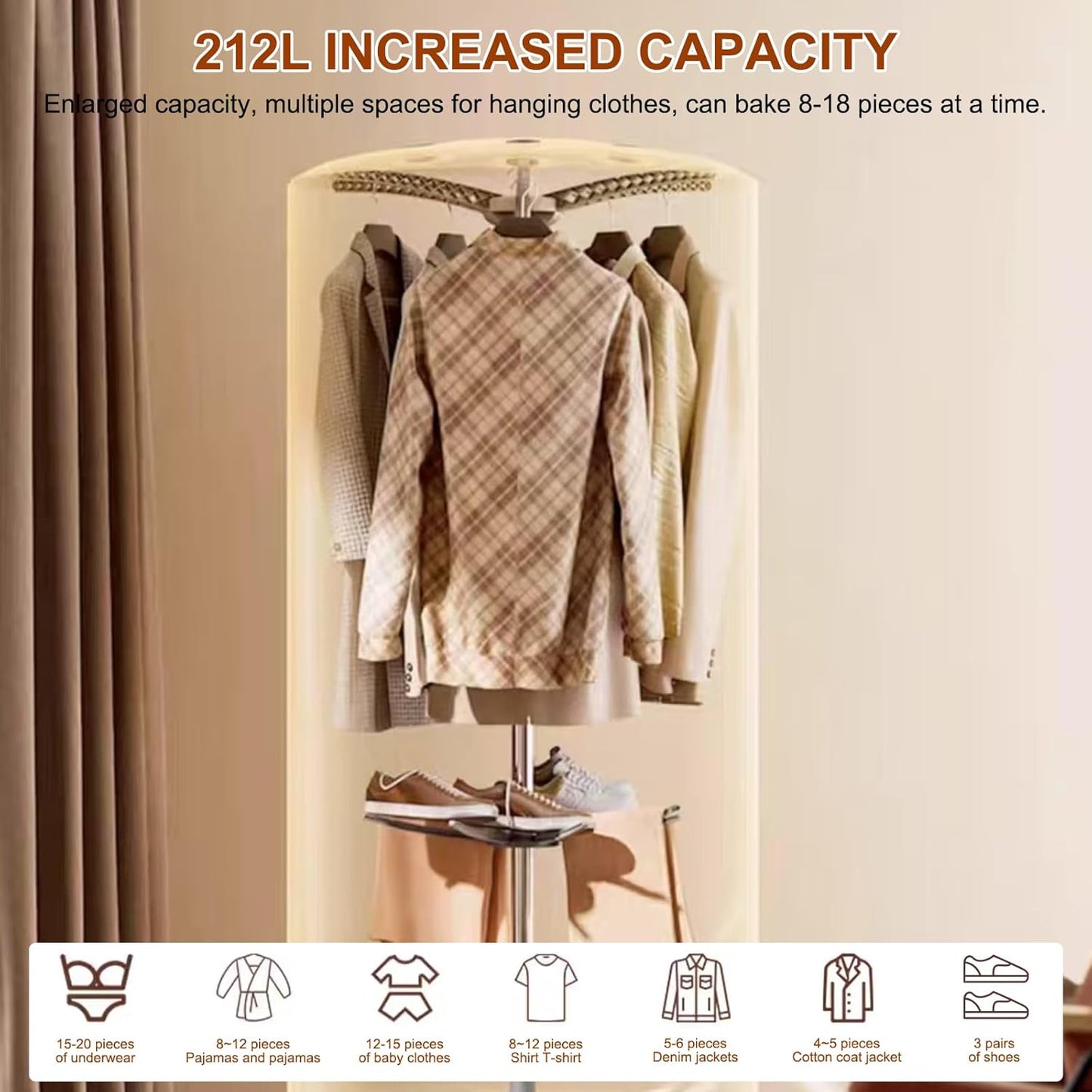 Portable Clothes Dryer Upgraded to Quickly Dry A Large Number of Clothes and Shoes. Travel Mini 900w Dryer Machine, Compact Portable Dryer for Family, Apartment, RV and Travel