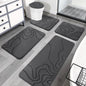 Memory Foam Bathroom Rugs Sets, Extra Thick Ultra Soft Absorbent Bath Mat Set, Non-Slip Machine Washable Bath Rugs For Bathroom, Tub & Shower, Home Decor Accessories, 5 Piece, (Dark Grey)