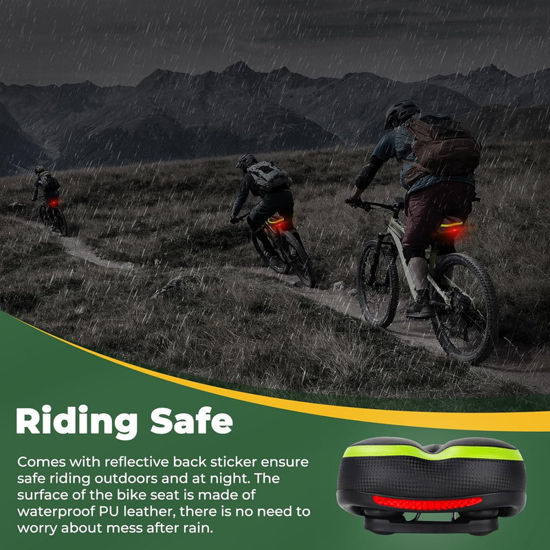 TONBUX Most Comfortable Bike Seat, Cushioned Bicycle Seat for Men Women with Dual Shock Absorbing Ball, Wide Comfort Bike Saddle