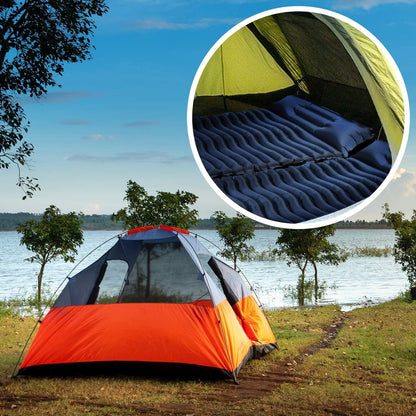 Unigear Ultralight Inflatable Sleeping Pad, Compact Air Camping Mat for Backpacking, Hiking and Traveling (Navy Blue Pad with Pillow)