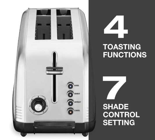 Cuisinart Stainless Steel Long Slot Toaster with 7 Shade Settings (CPT2500C) - PuriLite