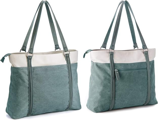Women’s Work Tote Bag – Laptop Compartment Teacher Tote Purse with Zipper Pockets, Lightweight Everyday Shoulder Handbag - PuriLite