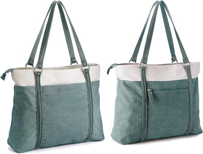 Women’s Work Tote Bag – Laptop Compartment Teacher Tote Purse with Zipper Pockets, Lightweight Everyday Shoulder Handbag - PuriLite