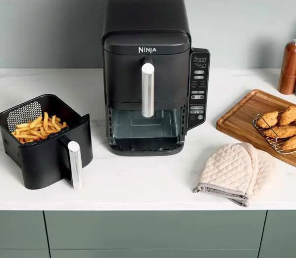 Ninja DoubleStack 2-Basket Air Fryer, DoubleStack Technology Cooks 4 Foods at Once, Space Saving Design, 8 QT, 6-in-1 (SL201C)