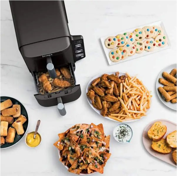 Ninja DoubleStack 2-Basket Air Fryer, DoubleStack Technology Cooks 4 Foods at Once, Space Saving Design, 8 QT, 6-in-1 (SL201C)