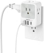 Multi Plug Outlet Extender with USB-C, 4 AC Outlet Wall Expander with 3 USB Ports, Surge Protector Power Adapter for Home Office and Dorm Room - PuriLite