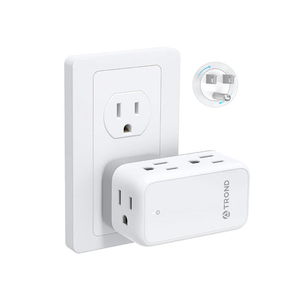 360 Degree Rotating Multi Plug Outlet Extender, 6 AC Wall Outlet Splitter, Compact Swivel Power Expander for Home Office and Travel Use - PuriLite