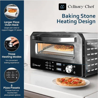 Culinary Chef Indoor 12" Digital Screen Pizza Oven (CCPP1205)