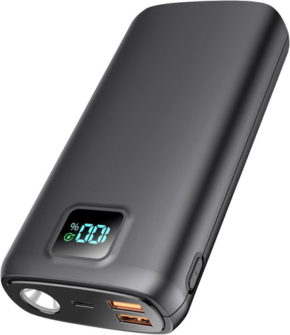 Portable-Charger-Power-Bank - 40000mAh Power Bank PD 30W and QC 4.0 Quick Charging Built-in Bright Flashlight LED Display 2 USB 1Type-C Output for Most Electronic Devices on The Market(Matte Black) - PuriLite