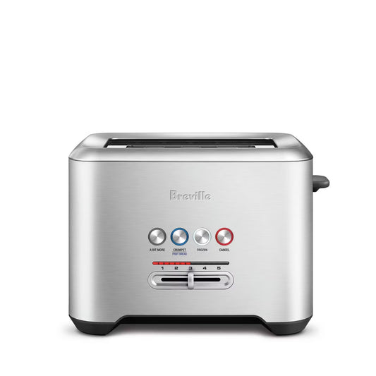 Breville A Bit More 2 Slice Stainless Steel Toaster: 1000W, Silver, Compact Design, 1-Year Warranty