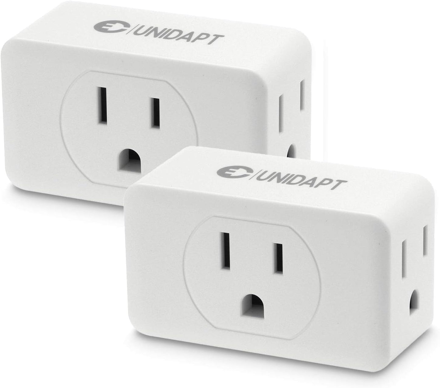 3 Outlet Multi Plug Wall Adapter 2 Pack, Grounded Outlet Splitter Plug Expander for Home Office Dorm and Travel Use - PuriLite