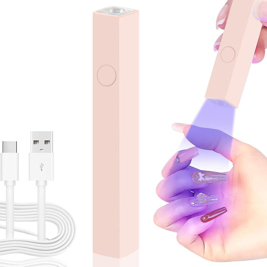 Mini UV LED Nail Lamp for Gel Nails, Handheld UV Light for Nails,USB Nail Dryer for Fast Curing, Portable Gel LED UV Nail Lamp for Nails,for DIY at Home Nail Salon-Pink