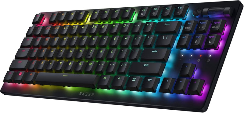 Razer DeathStalker V2 Pro TKL Wireless Gaming Keyboard: Low Profile Optical Switches Linear Red - HyperSpeed Wireless & Bluetooth - Chroma RGB - Up to 200 Hr Battery - Razer Snap Tap